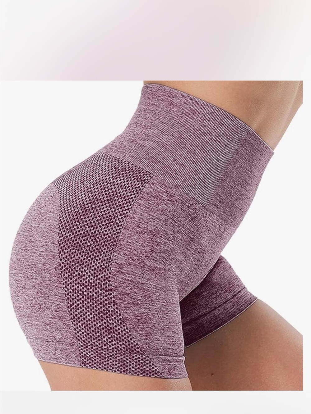 Amazon Seamless High-Rise Bike Shorts in Mauve Size S